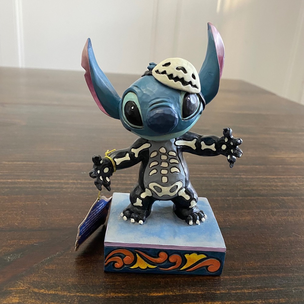 Disney Traditions Jim‎ Shore Stitch Spooky Experiment Skeleton Figurine 6013053